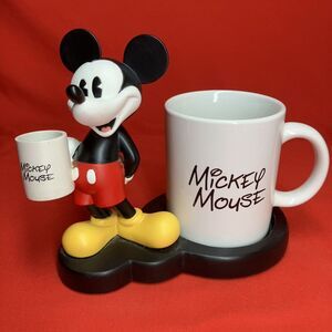 Disney Mickey‎ Mouse / Coffee Mug & Coaster Holder / Figurine / Desk Set (Flaw)